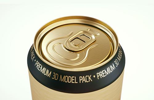 4 Shrink Film pack with Soda Can 350-355ml (WITHOUT WRINKLES) professional 3d packaging model pack