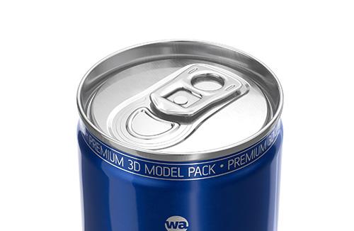 6 (six) Shrink Film packaging 3D model pack with Soda Can 473ml