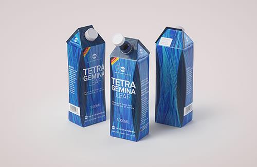 Packaging MockUp of Tetra Pack Brick Mid Aseptic 1000ml with FlexiCap Front-Side View