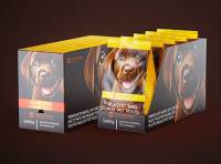 Cardboard multi-pack packaging for 5x650g plastic bags of pet food premium 3d model